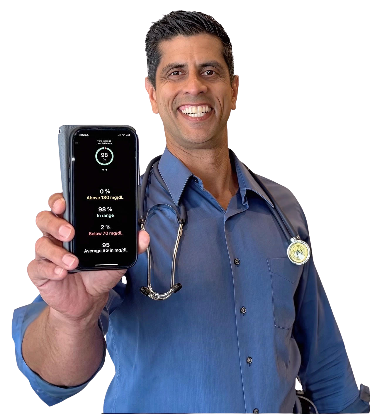 Dr. Mo – T1D for 25+ years with consistent, mid-5% A1Cs and 90%+ time-in-range since 2020. Florida-licensed physician & functional health provider.
